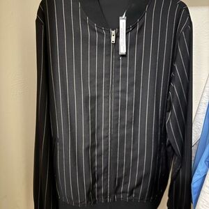 Black Striped Men's Lightweight Jacket